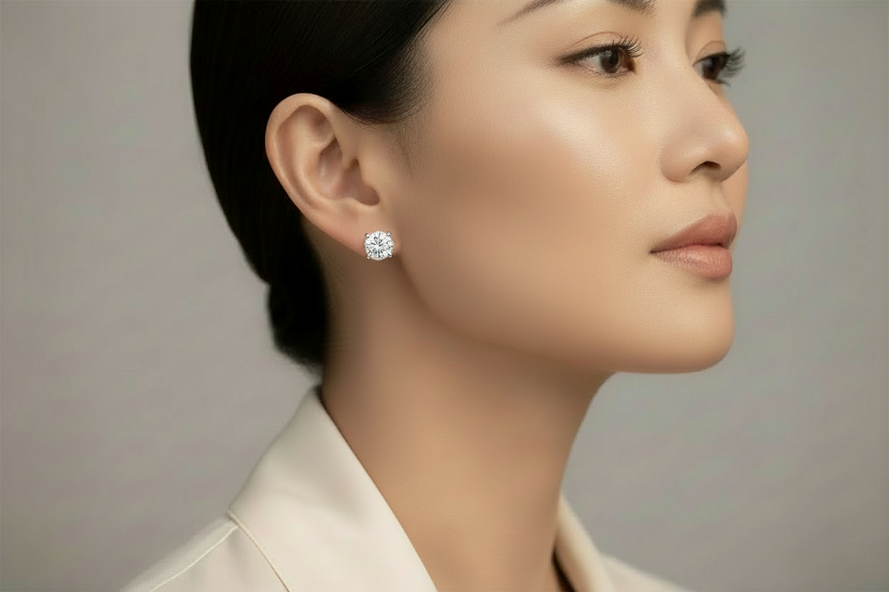 single stud diamond earring